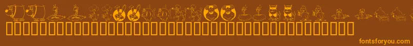 KrAllSmiles Font – Orange Fonts on Brown Background