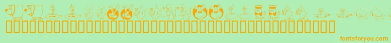 KrAllSmiles Font – Orange Fonts on Green Background