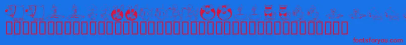 KrAllSmiles Font – Red Fonts on Blue Background