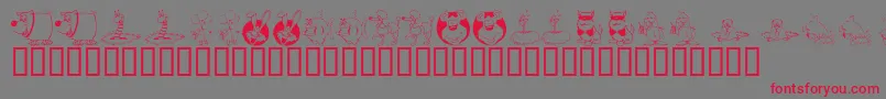 フォントKrAllSmiles – 赤い文字の灰色の背景