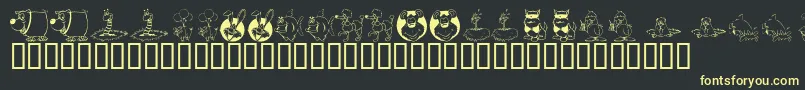 KrAllSmiles Font – Yellow Fonts on Black Background