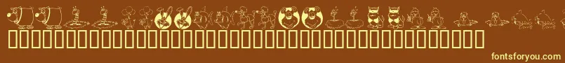 KrAllSmiles Font – Yellow Fonts on Brown Background