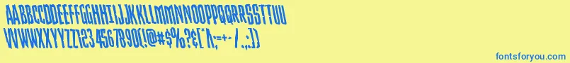 Strangerdangerleft Font – Blue Fonts on Yellow Background