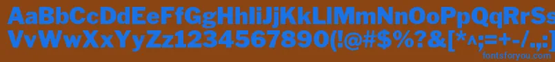 フォントLibrefranklinBlack – 茶色の背景に青い文字