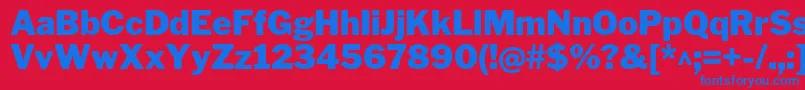 Czcionka LibrefranklinBlack – niebieskie czcionki na czerwonym tle