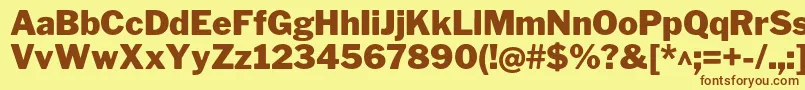 LibrefranklinBlack Font – Brown Fonts on Yellow Background