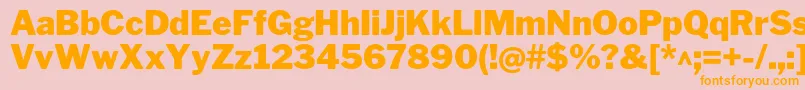 LibrefranklinBlack-Schriftart – Orangefarbene Schriften auf rosa Hintergrund
