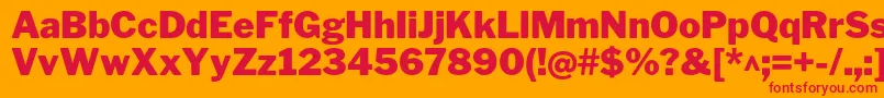 Fonte LibrefranklinBlack – fontes vermelhas em um fundo laranja