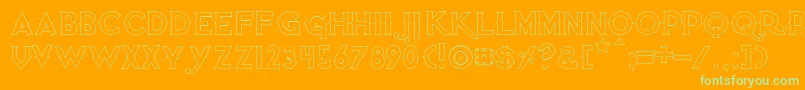 Quietthiefemptybold Font – Green Fonts on Orange Background