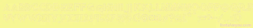 Quietthiefemptybold-Schriftart – Rosa Schriften auf gelbem Hintergrund