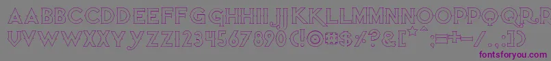 Quietthiefemptybold-Schriftart – Violette Schriften auf grauem Hintergrund