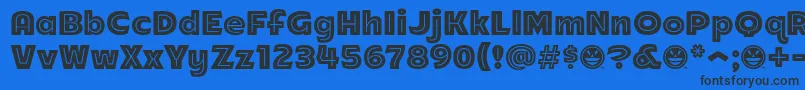 Шрифт Arb218NbFinishedFreewareAn – чёрные шрифты на синем фоне