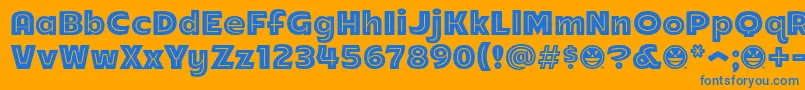 Weitere Informationen zur Arb218NbFinishedFreewareAn-Schriftart Arb218NbFinishedFreewareAn-Schriftart – Blaue Schriften auf orangefarbenem Hintergrund