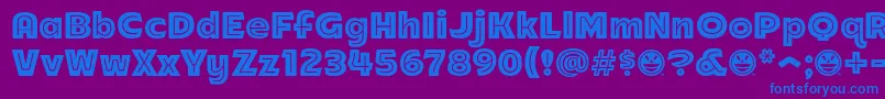 Шрифт Arb218NbFinishedFreewareAn – синие шрифты на фиолетовом фоне