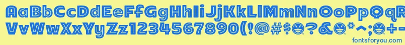 Arb218NbFinishedFreewareAn Font – Blue Fonts on Yellow Background