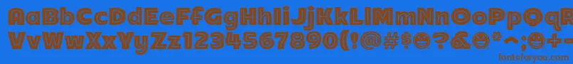 Arb218NbFinishedFreewareAn Font – Brown Fonts on Blue Background