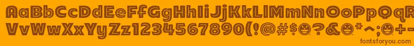 Arb218NbFinishedFreewareAn Font – Brown Fonts on Orange Background