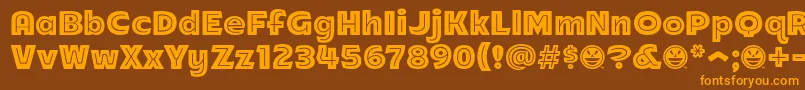 Arb218NbFinishedFreewareAn Font – Orange Fonts on Brown Background