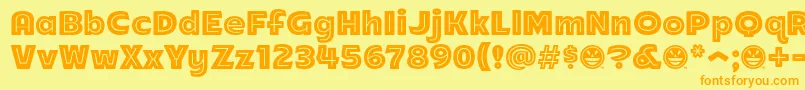 Arb218NbFinishedFreewareAn Font – Orange Fonts on Yellow Background