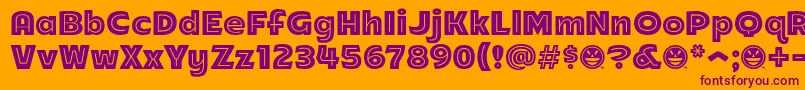 Arb218NbFinishedFreewareAn Font – Purple Fonts on Orange Background
