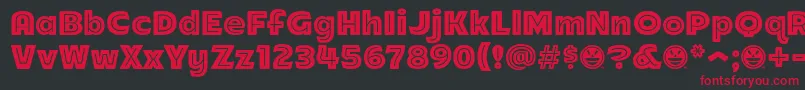 Arb218NbFinishedFreewareAn Font – Red Fonts on Black Background
