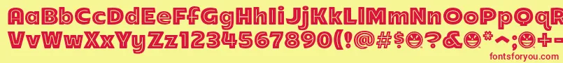 Arb218NbFinishedFreewareAn Font – Red Fonts on Yellow Background