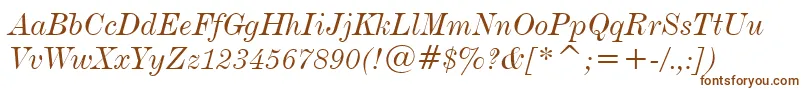DeVinneItalicBt Font – Brown Fonts on White Background