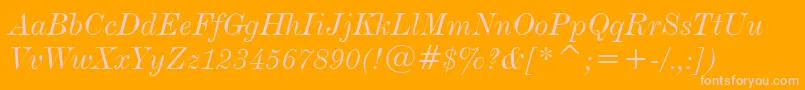 DeVinneItalicBt Font – Pink Fonts on Orange Background