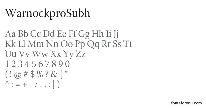 Шрифт WarnockproSubh – алфавит, цифры, специальные символы