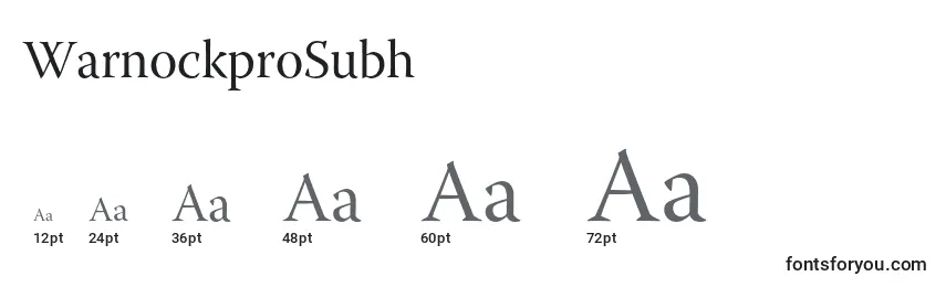 WarnockproSubh Font Sizes