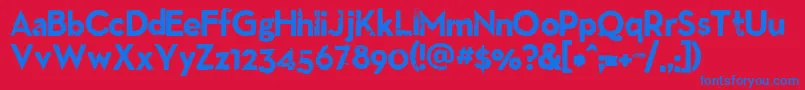 Llnitro Font – Blue Fonts on Red Background