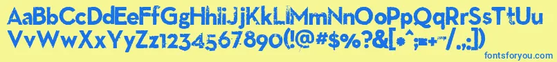 Llnitro Font – Blue Fonts on Yellow Background