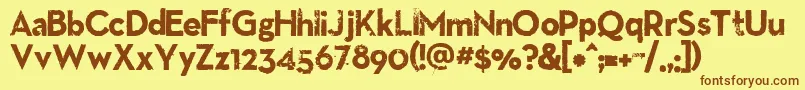 Llnitro Font – Brown Fonts on Yellow Background