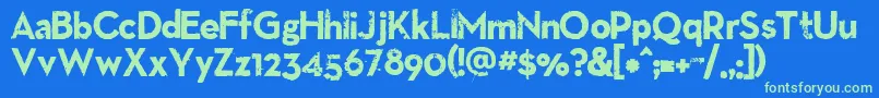 Llnitro Font – Green Fonts on Blue Background