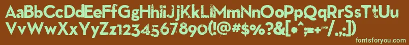 Llnitro Font – Green Fonts on Brown Background