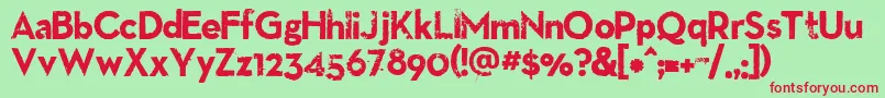 Llnitro Font – Red Fonts on Green Background