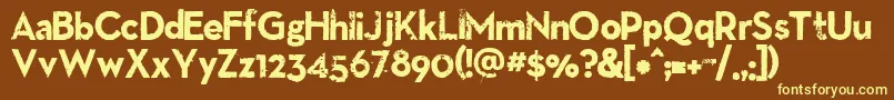 Llnitro-fontti – keltaiset fontit ruskealla taustalla