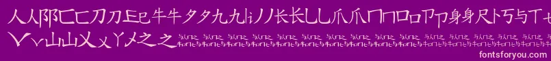 Messagefromtheeast-fontti – vaaleanpunaiset fontit violetilla taustalla