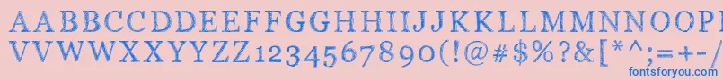 fuente Pwserifscratch – Fuentes Azules Sobre Fondo Rosa
