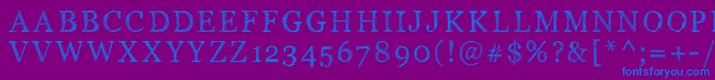 Pwserifscratch Font – Blue Fonts on Purple Background
