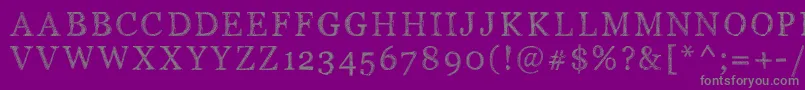 Pwserifscratch-Schriftart – Graue Schriften auf violettem Hintergrund