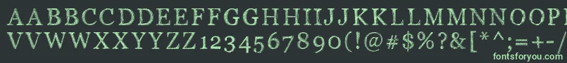 Pwserifscratch Font – Green Fonts on Black Background
