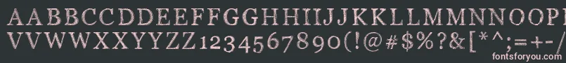 フォントPwserifscratch – 黒い背景にピンクのフォント