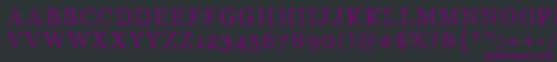 Pwserifscratch-Schriftart – Violette Schriften auf schwarzem Hintergrund