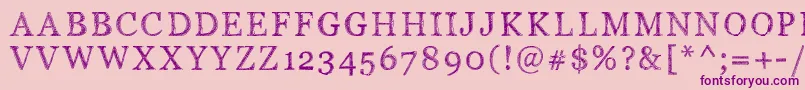 Pwserifscratch Font – Purple Fonts on Pink Background