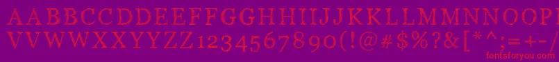 フォントPwserifscratch – 紫の背景に赤い文字