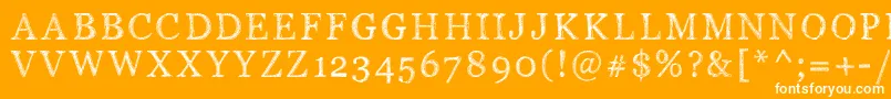 フォントPwserifscratch – オレンジの背景に白い文字
