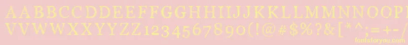 Pwserifscratch Font – Yellow Fonts on Pink Background