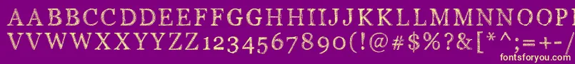 Шрифт Pwserifscratch – жёлтые шрифты на фиолетовом фоне