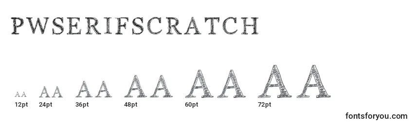 Размеры шрифта Pwserifscratch